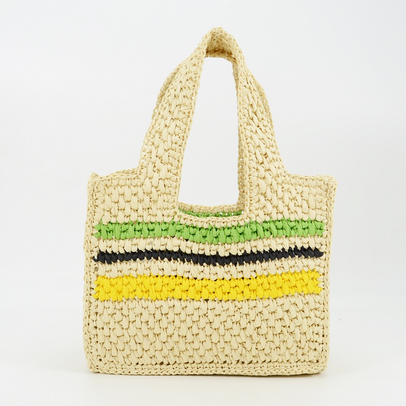 Striped Straw Tote