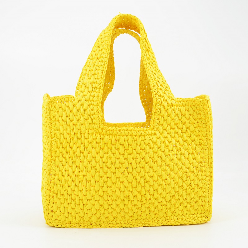Cute Straw Tote in Yellow 