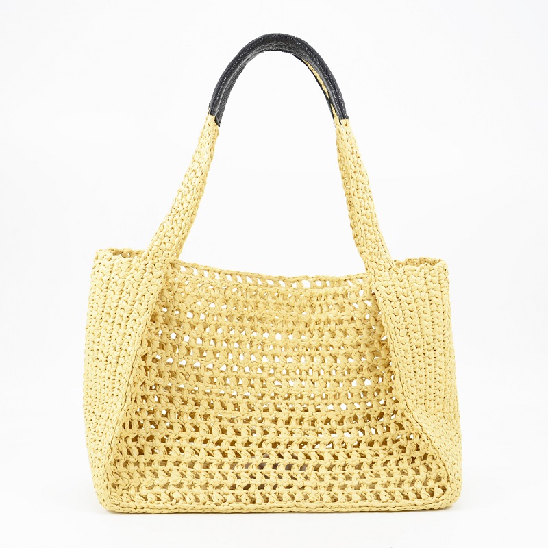 Faux Raffia Tote Hollow Out Design