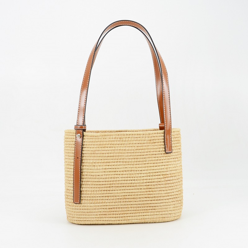 Square woven raffia tote bag supreme