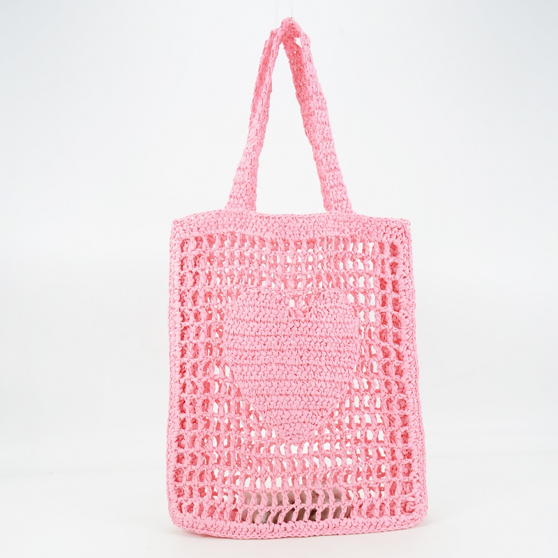 Heart Design Straw Tote Bag