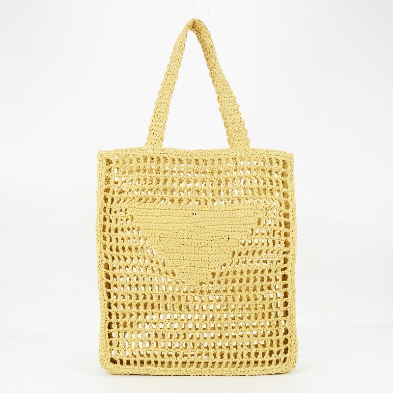 Artificial Raffia Straw Tote