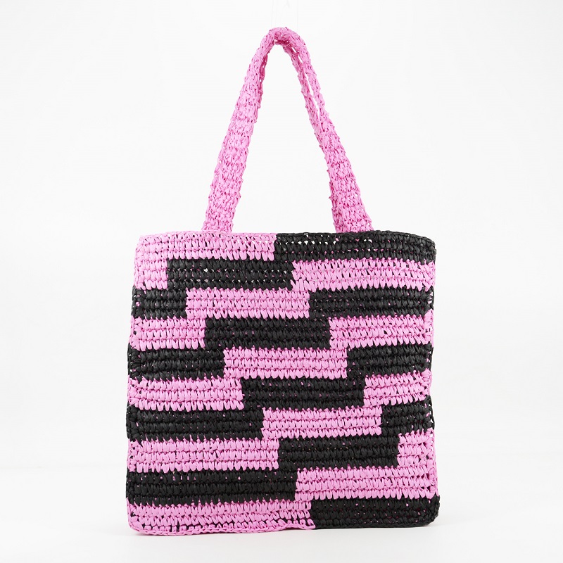 Raffia Patterned Beach Tote