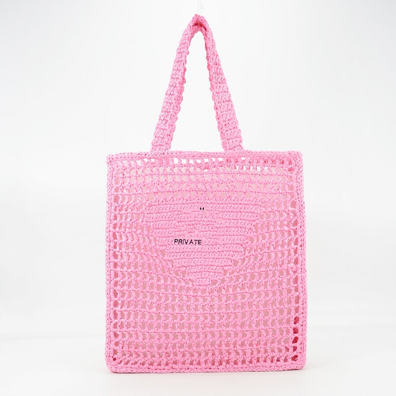 Artificial Raffia Straw Tote