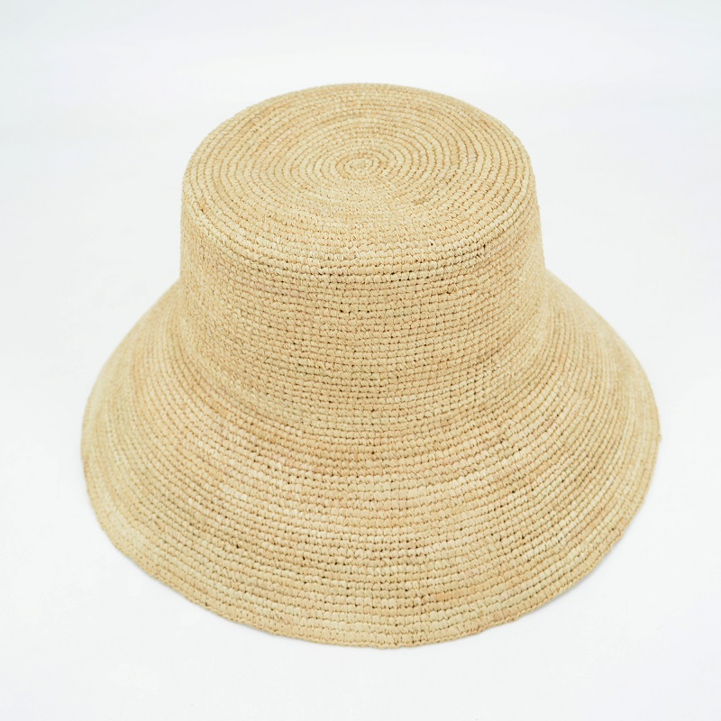 Straw Bucket Hat in Raffia