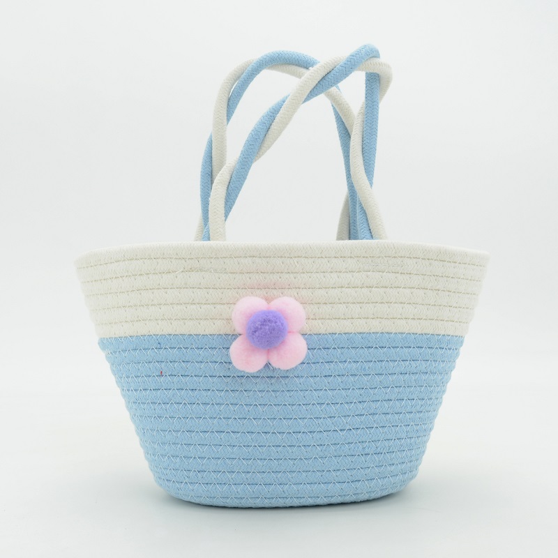 Striped Cotton Rope Handbag