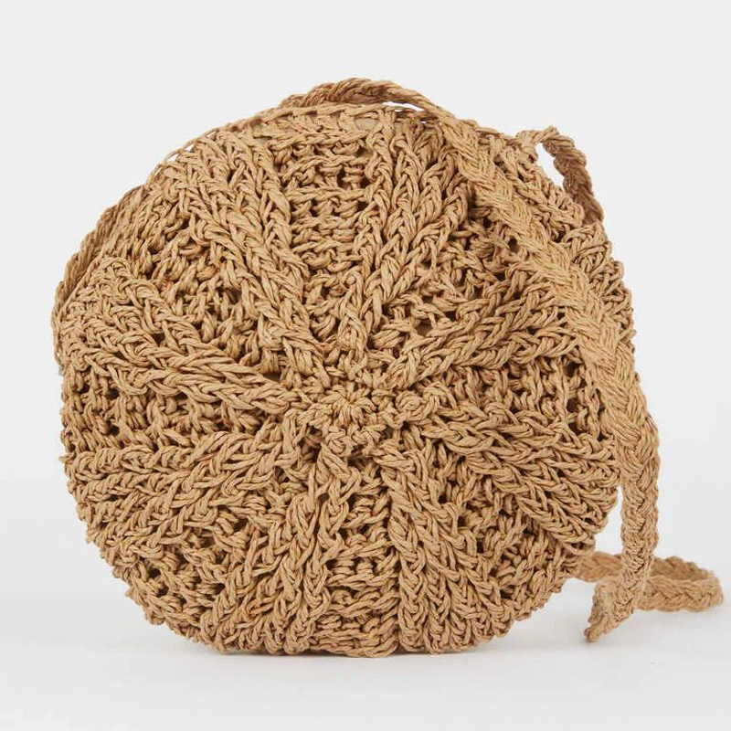 Round Shape Paper Straw Cross Body