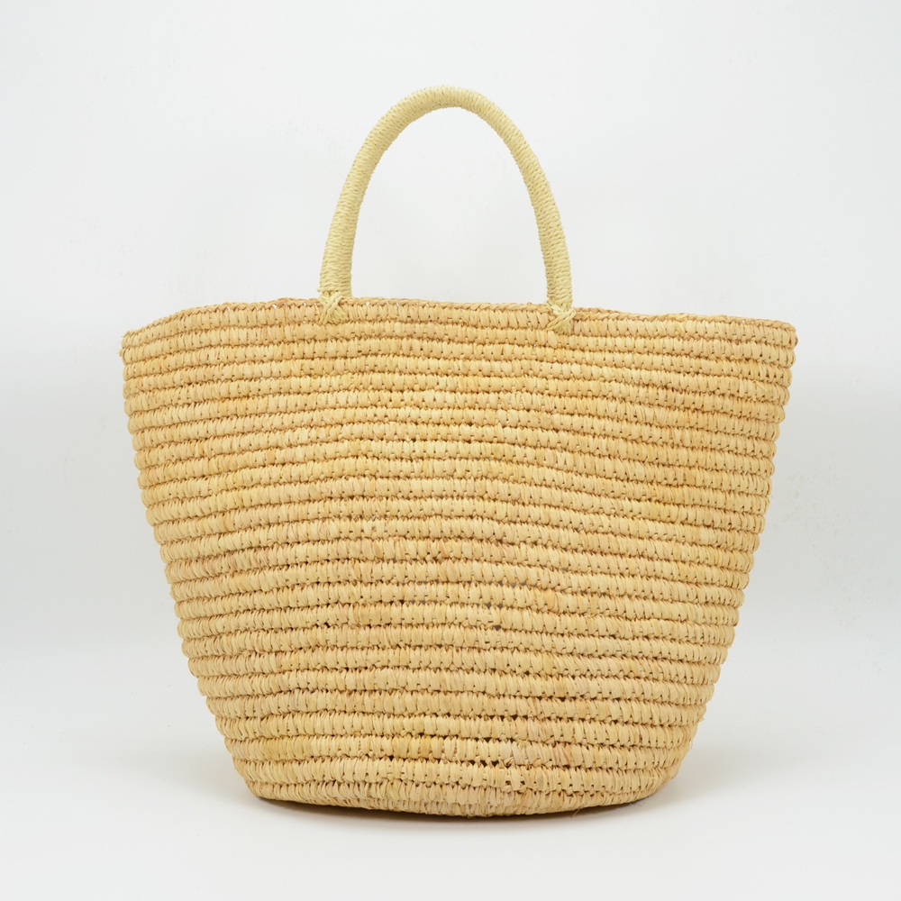 Natural straw raffia basket bag