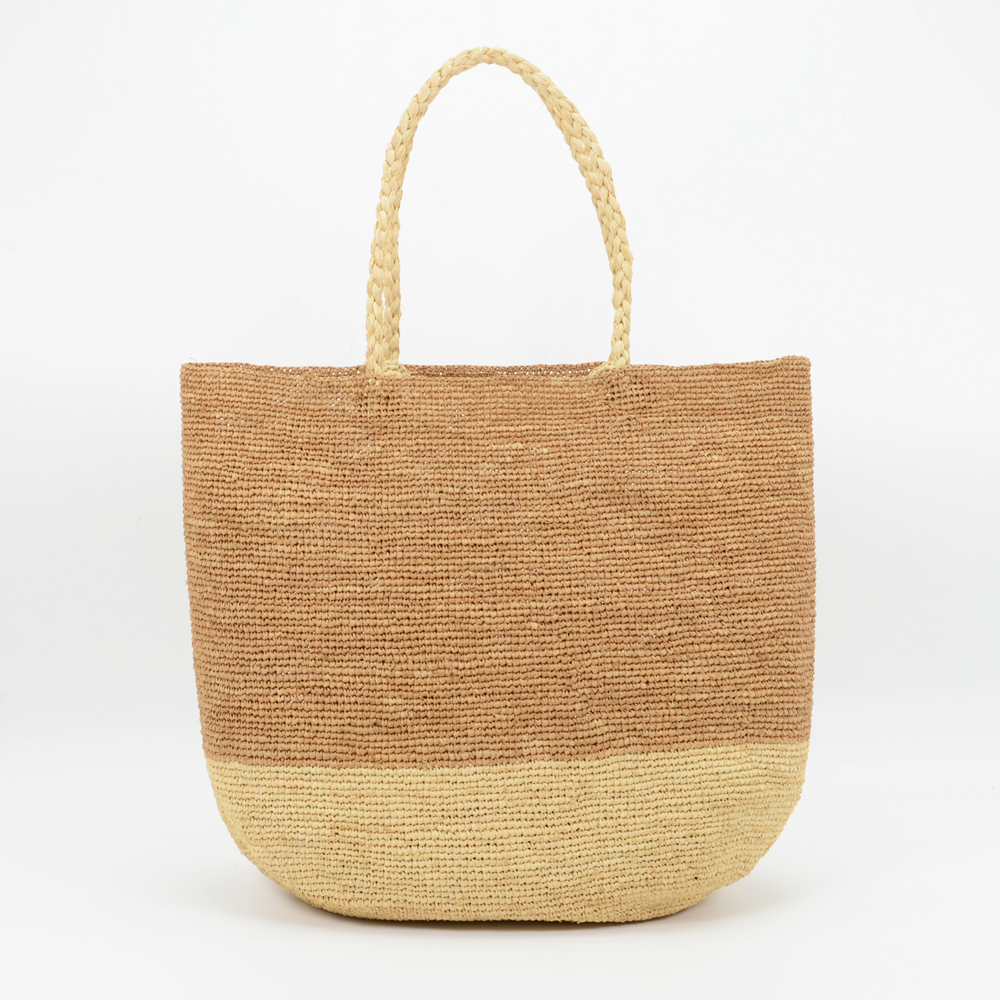 Real Raffia Bag Striped Design