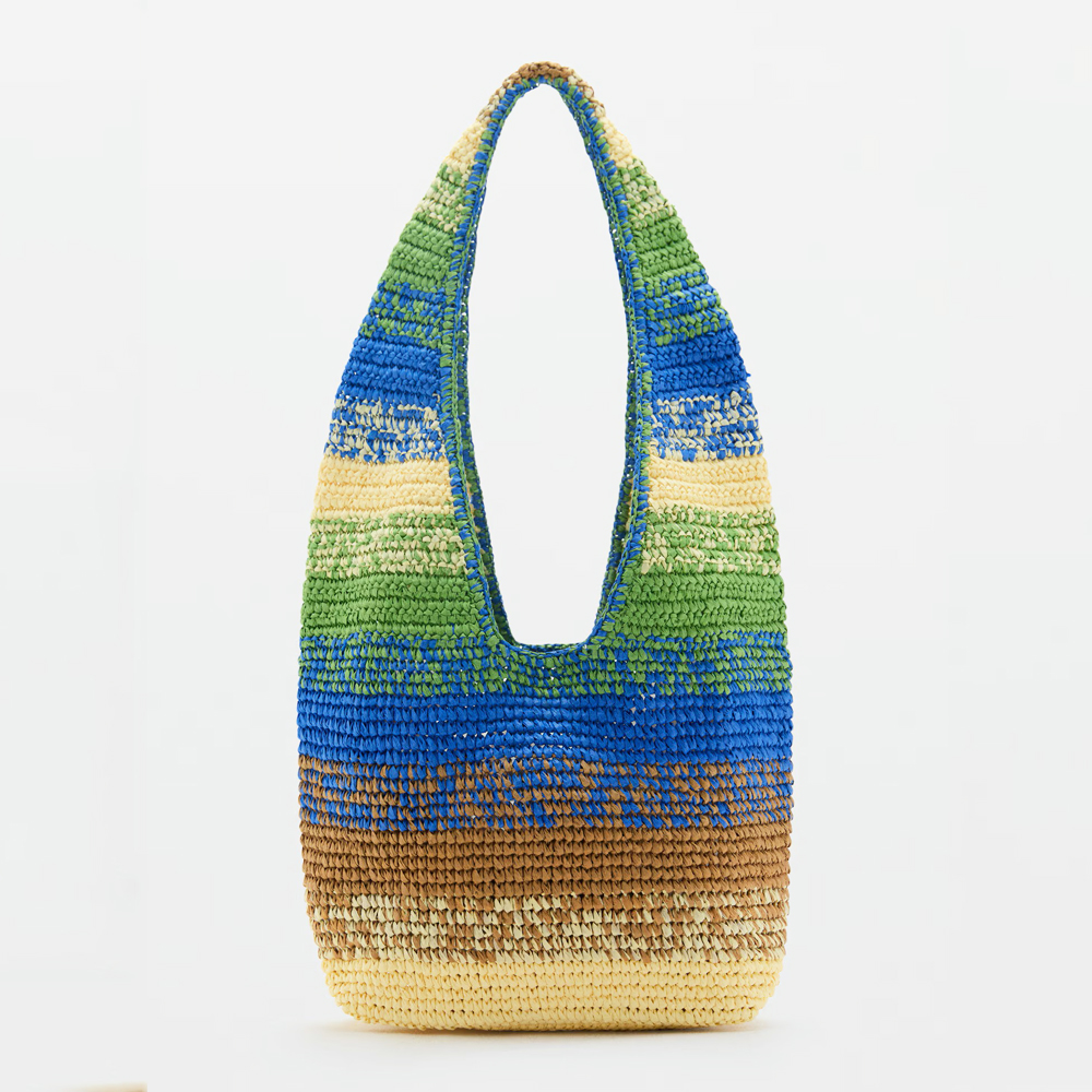 Colorful Straw Shopper Bag
