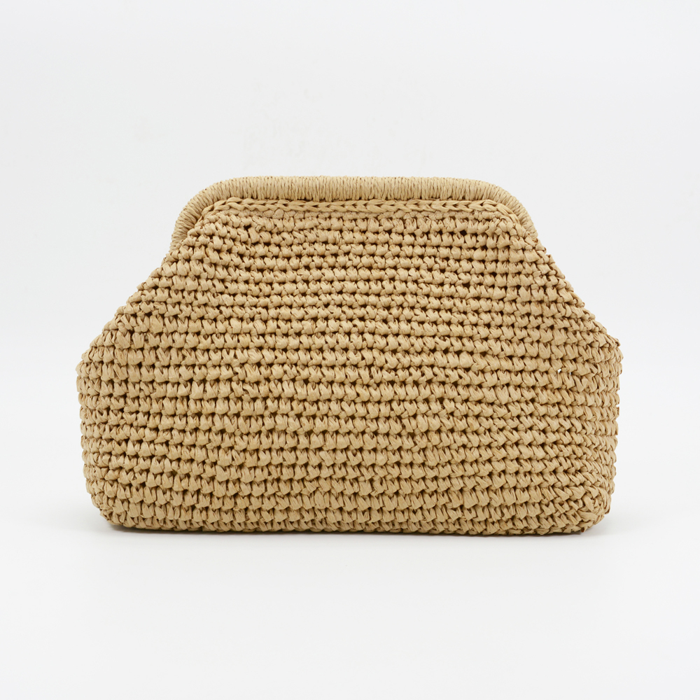 Grab Clutch Bag with Natural Straw