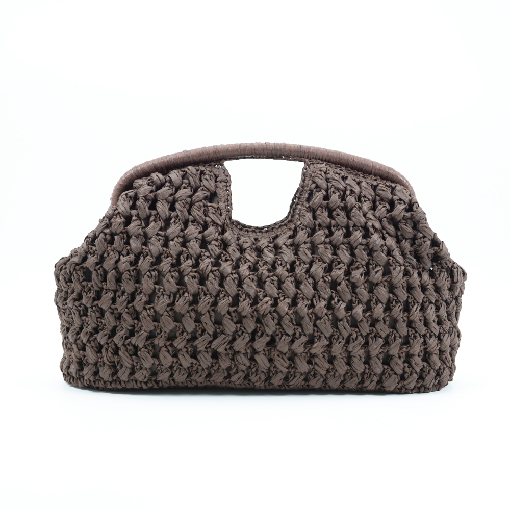 Brown Paper Straw Clutch