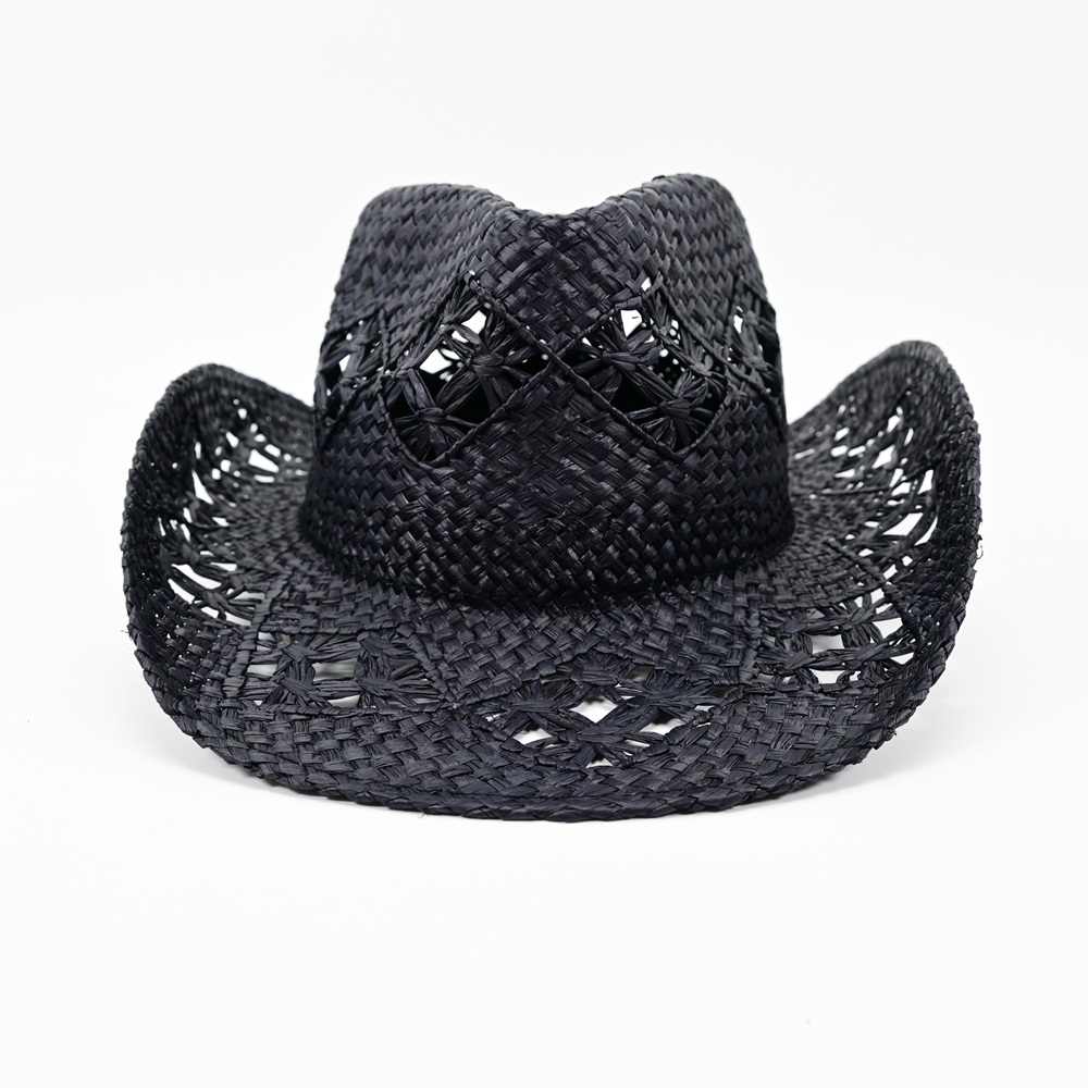 Light Weight Black Raffia Cowboy Hat