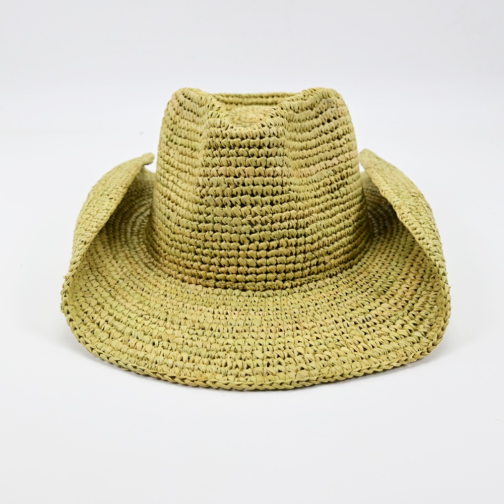 Pastel Green Raffia Cowboy Hat