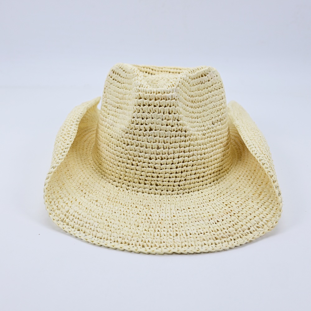 White Raffia Cowboy Hat
