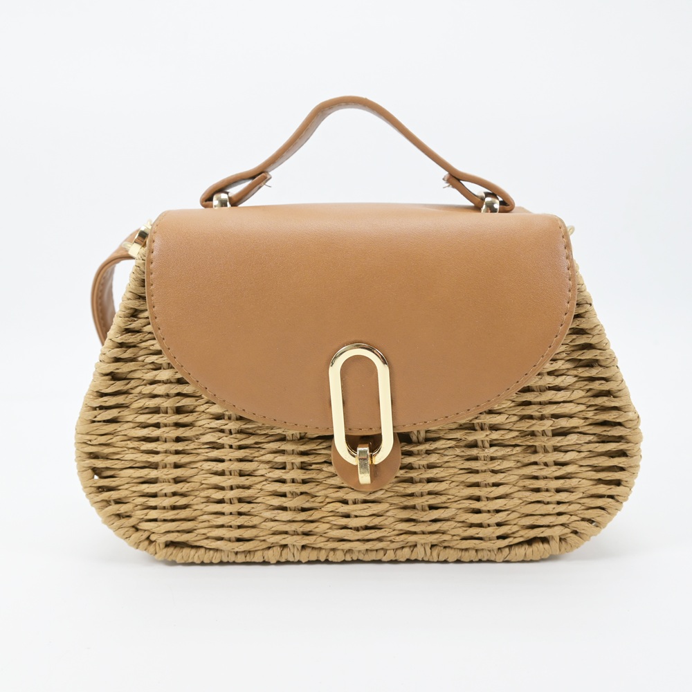 Khaki Straw Bag