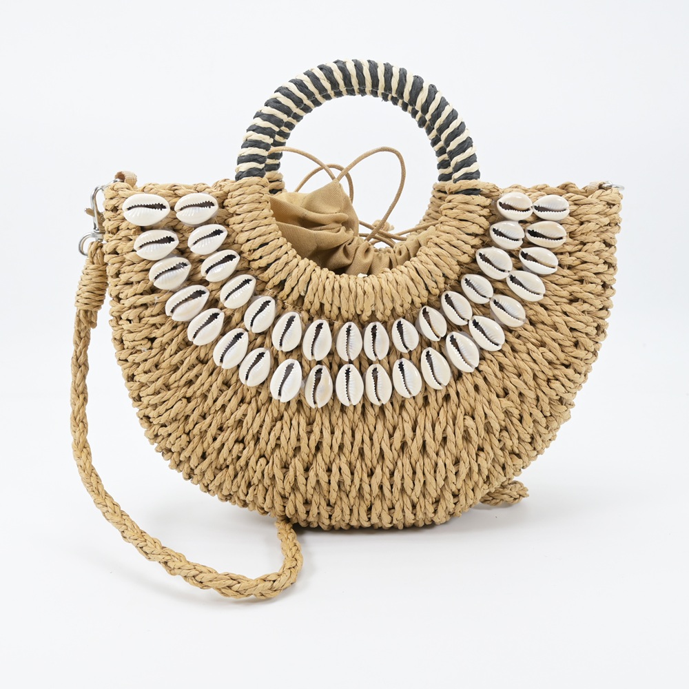 Mini Semi-circle Rattan Straw Handbags