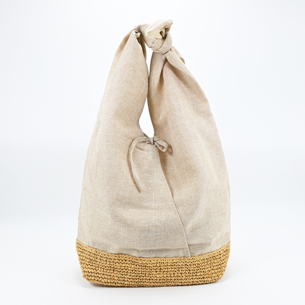 Raffia and Fabric Hobo Bags