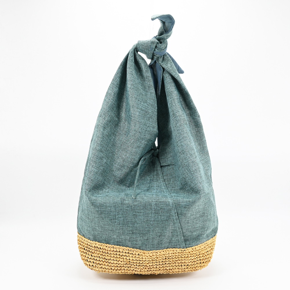 Raffia and Fabric Hobo Bags 