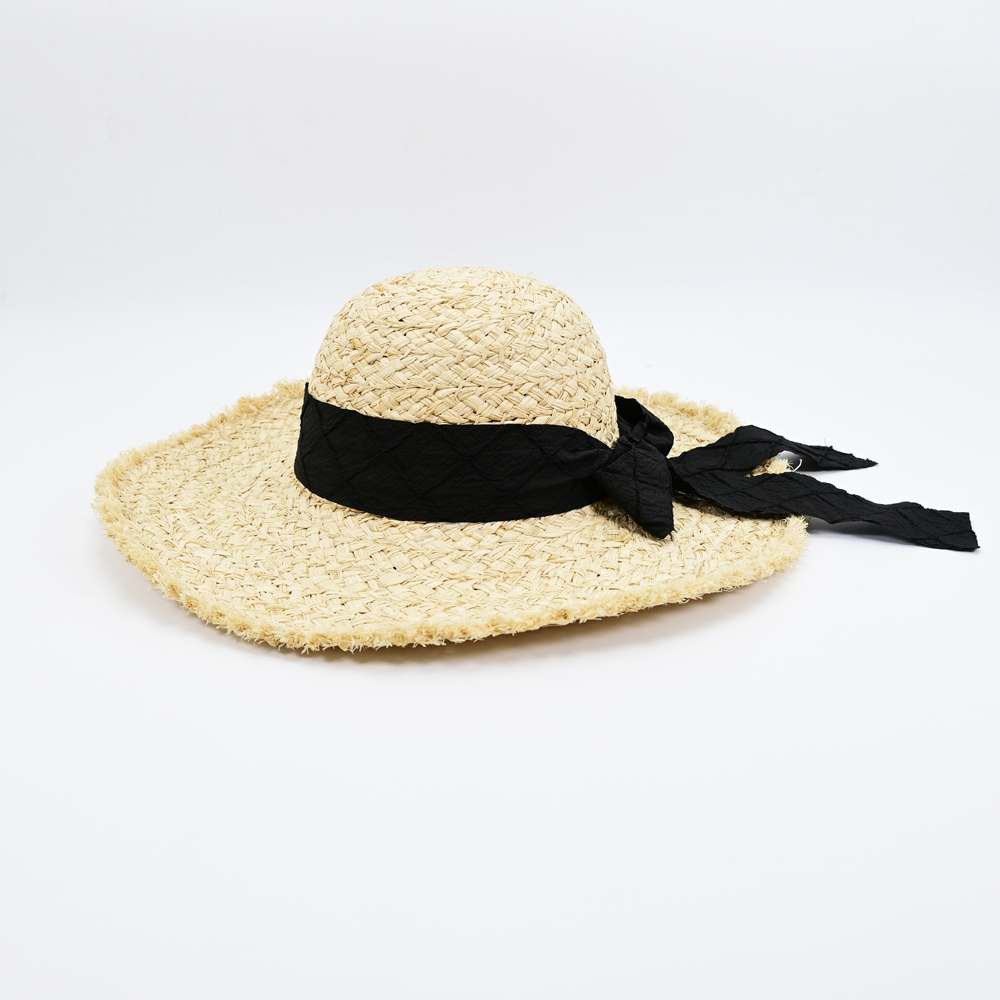 Natural Raffia Sun Hat Fabric Trim