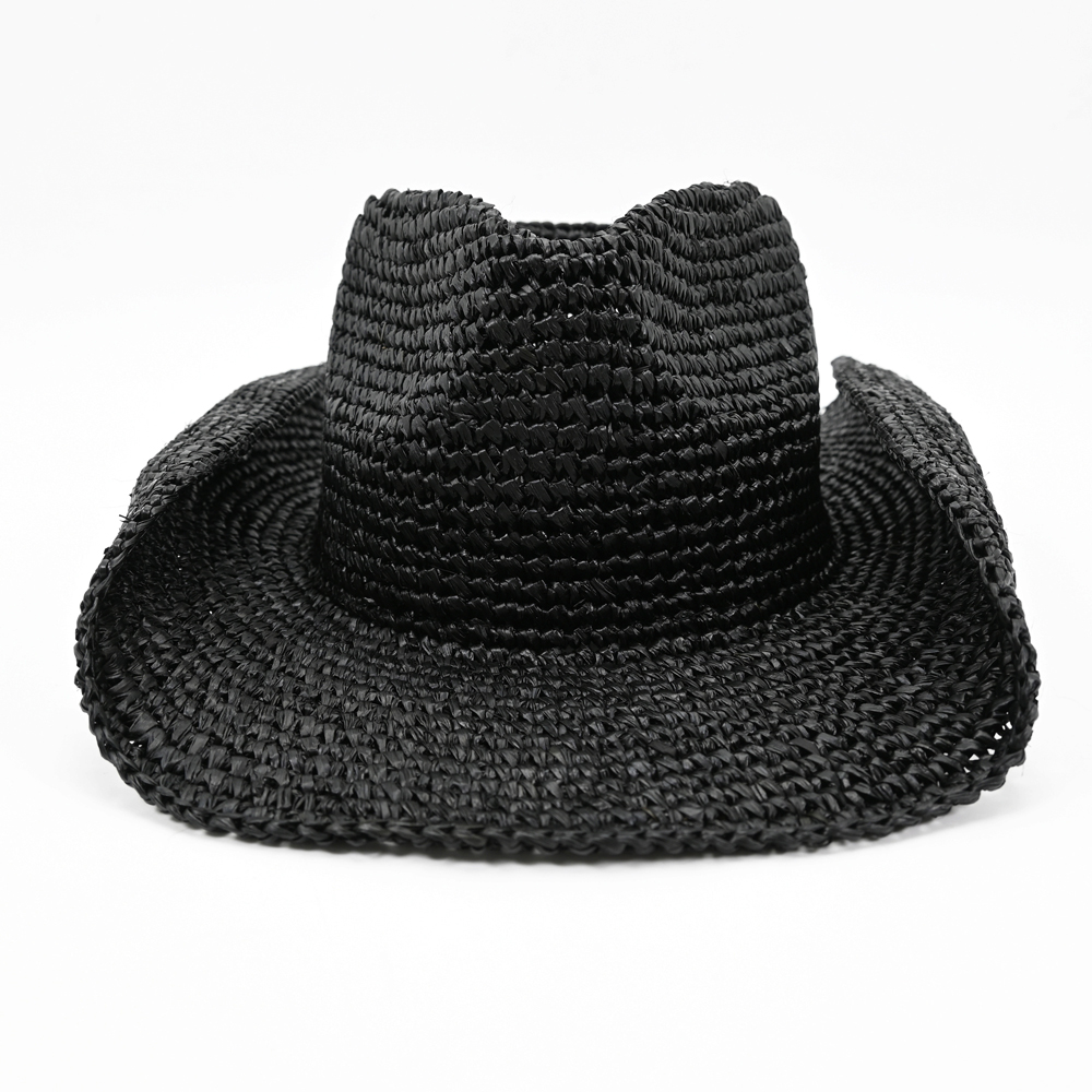 Black Raffia Cowboy Hat