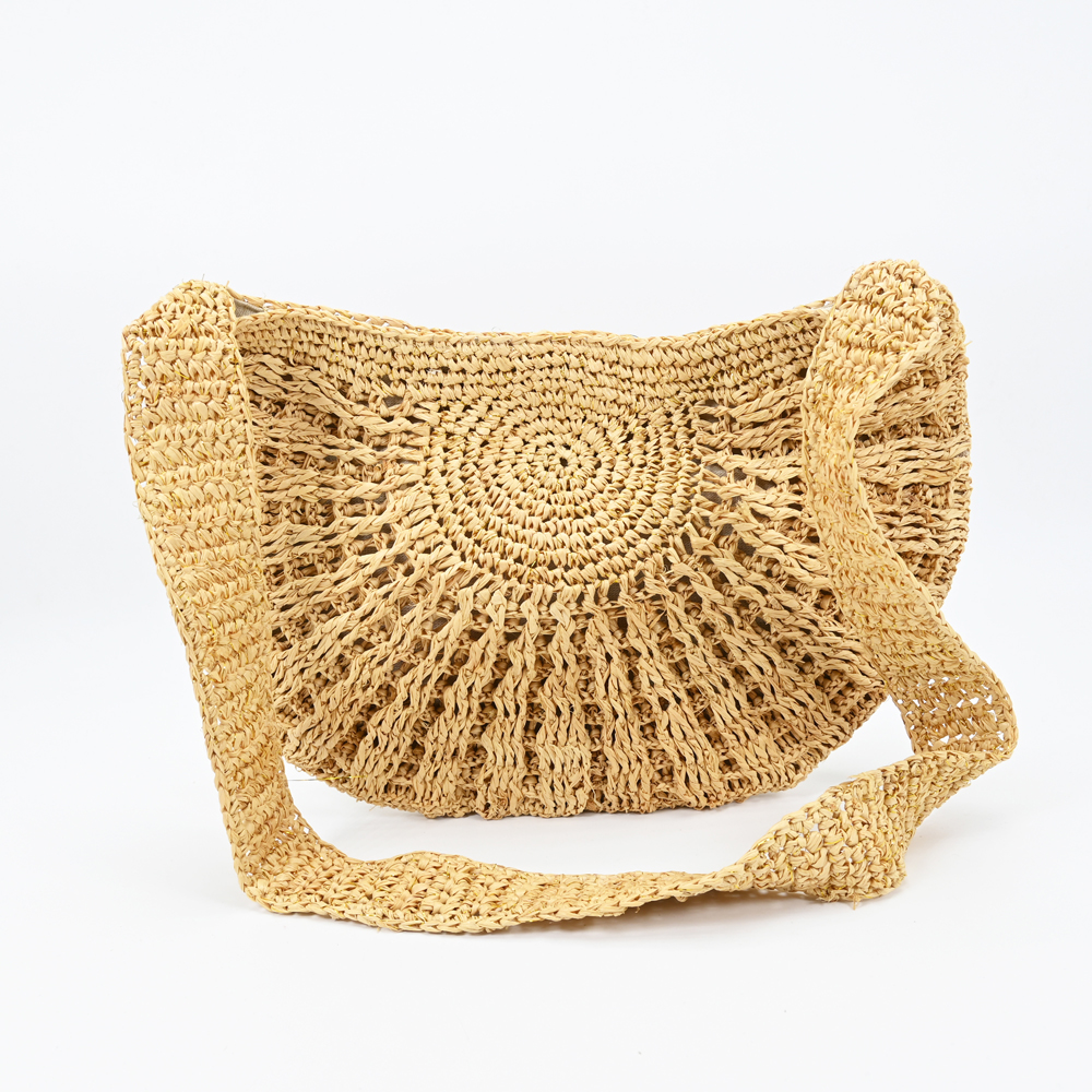 Crochet Raffia Crossbody Tote