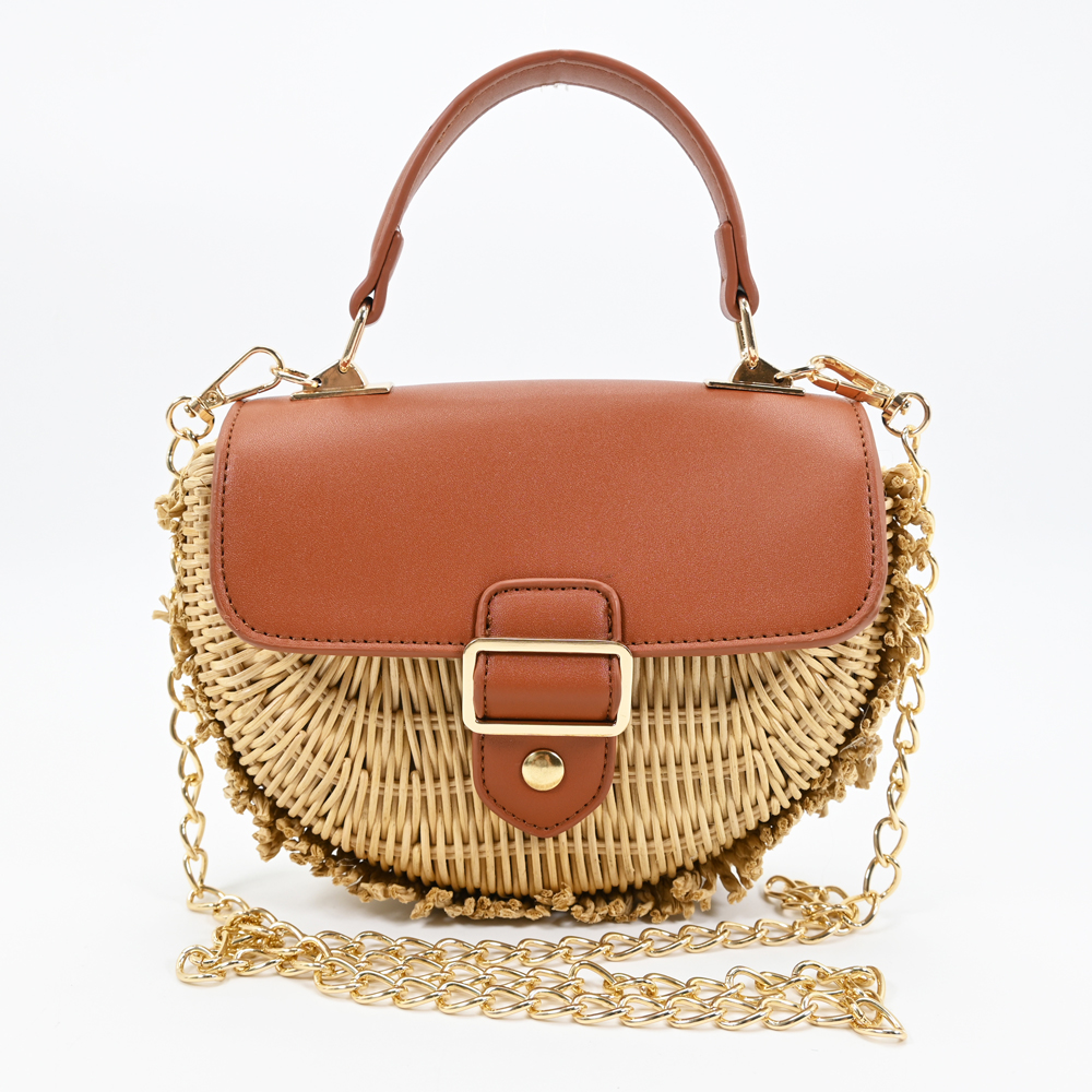 Wicker Top Handle Bag