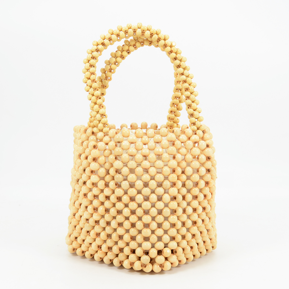 Sonia Wood Bead Mini Slouchy Tote Bag