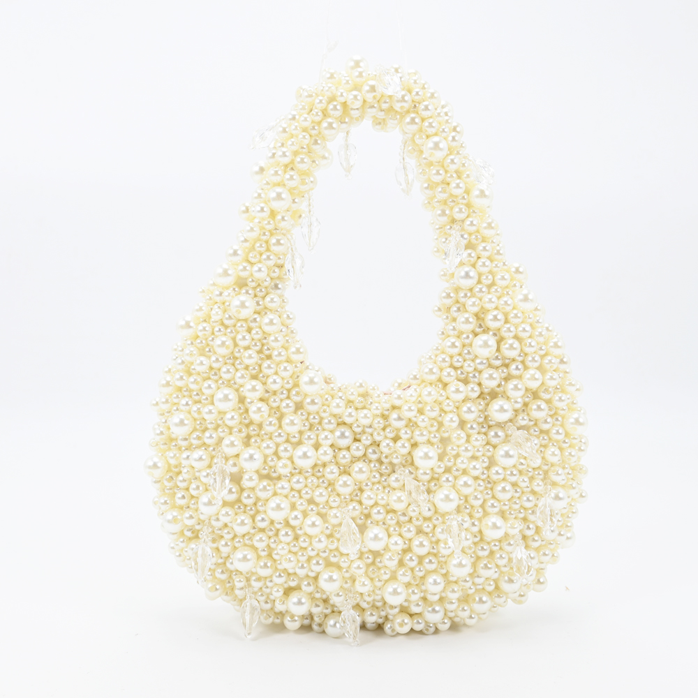  Faux Pearl Embellished Shoulder Bag