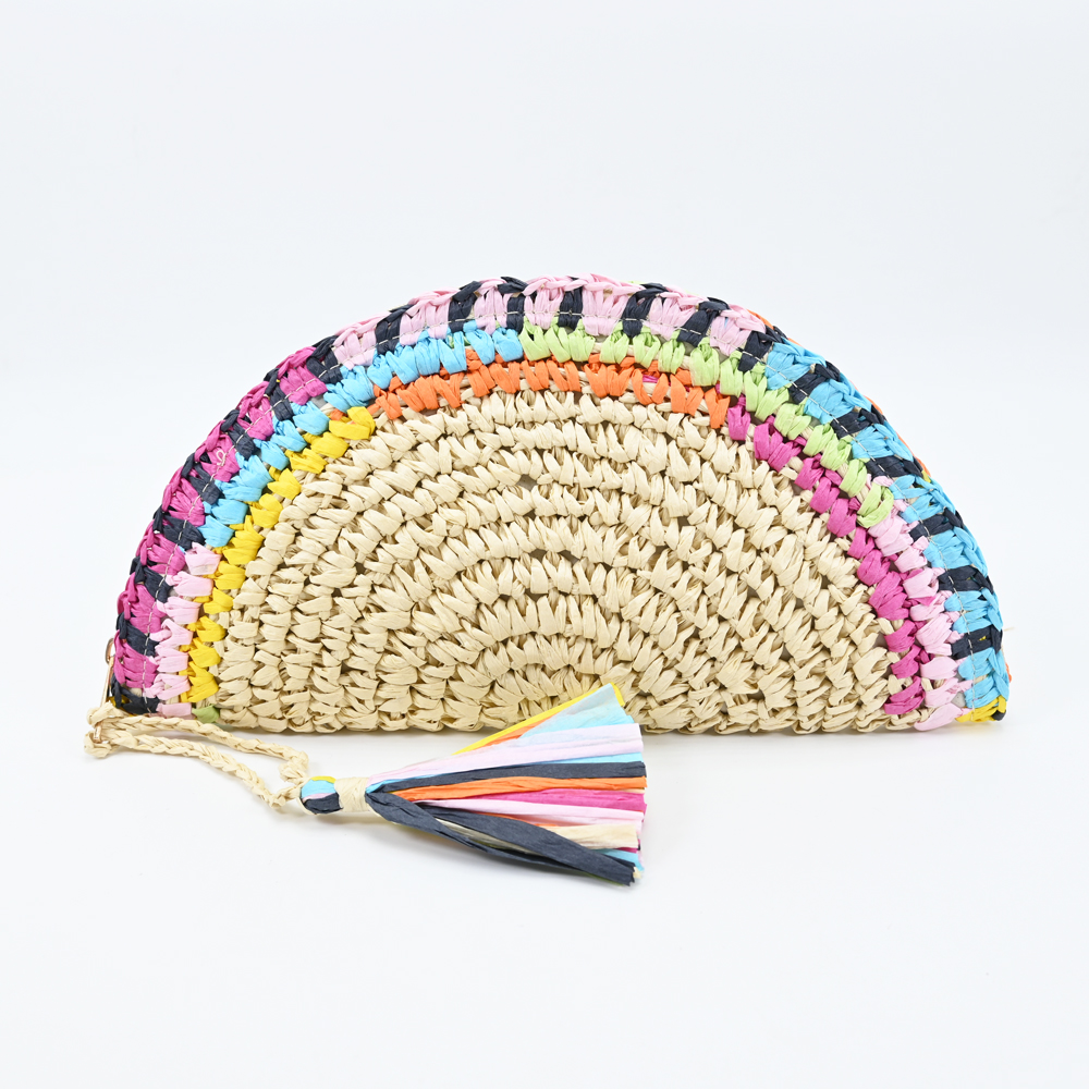 Paper Straw Clutch with Tassels