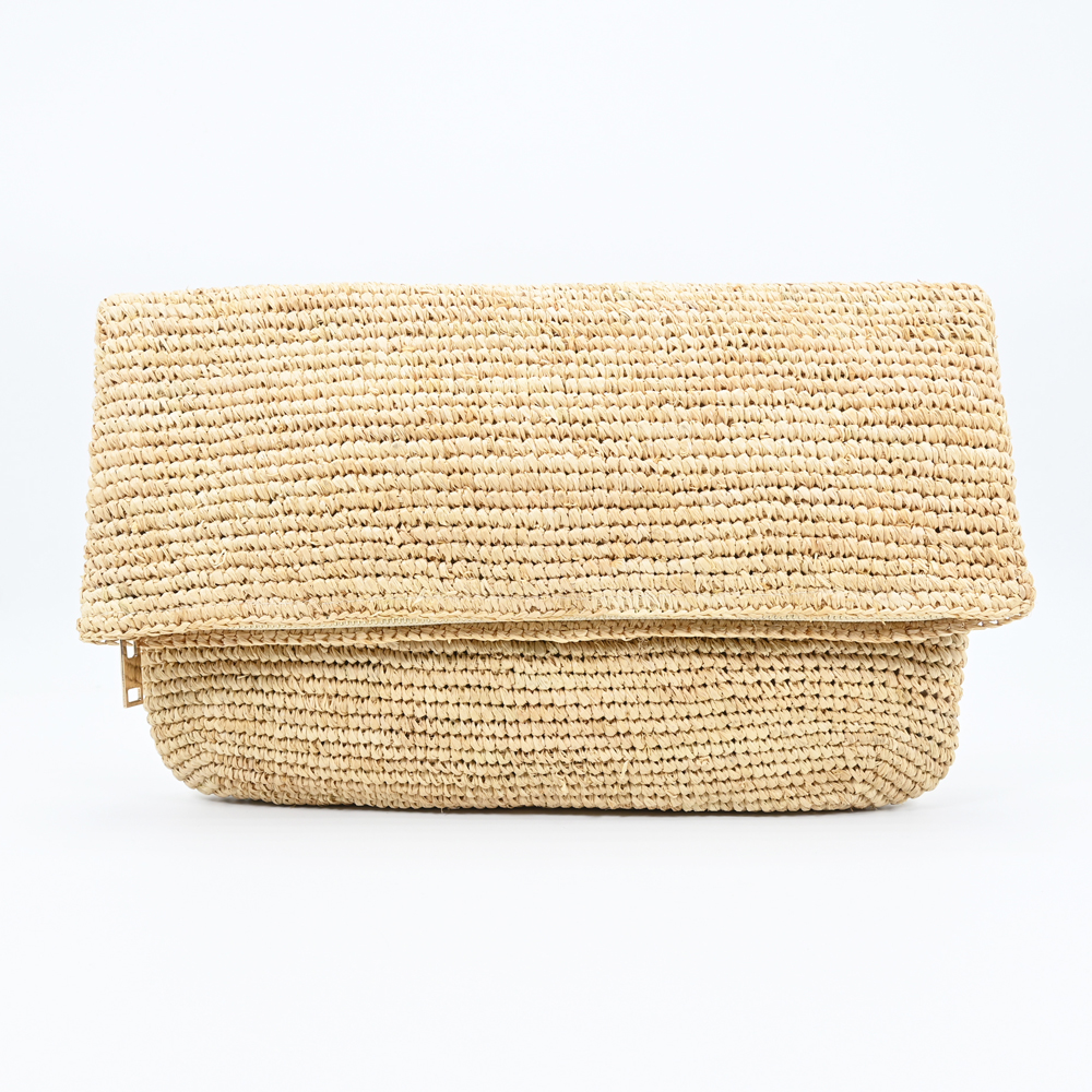 Large Raffia Clutch