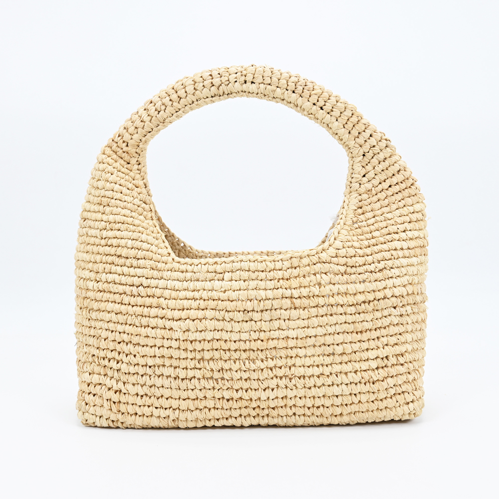 Half Moon Raffia Tote