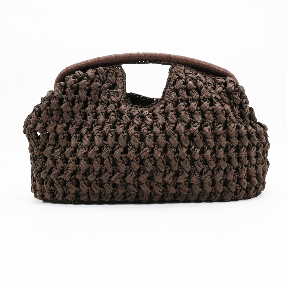 Brown Paper Straw Clutch