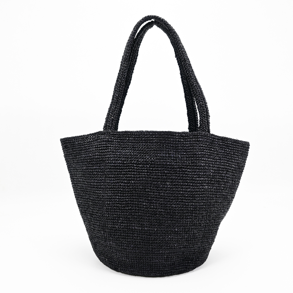 Black Raffia Tote 