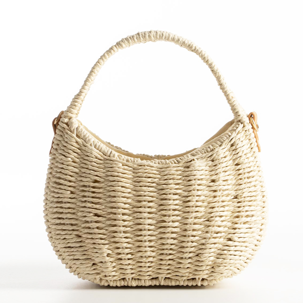 Floral Oval Straw Bag For Women
